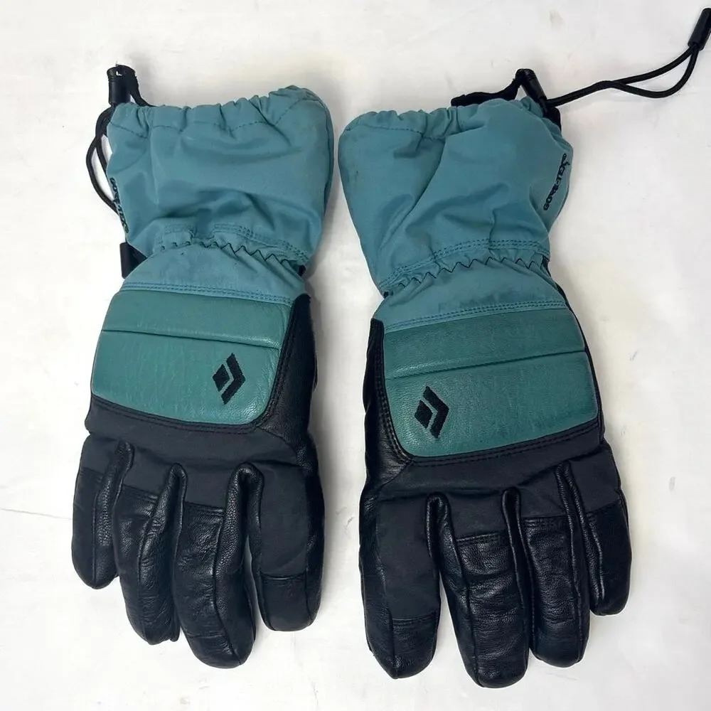 Black Diamond Gortex Primaloft Leather Ski Snowboard Gloves Women’s Size Large